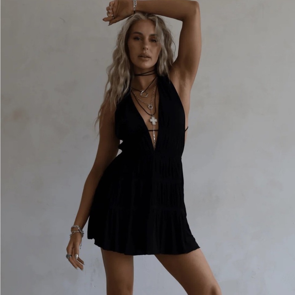 Indah Ryan Black Mini Dress